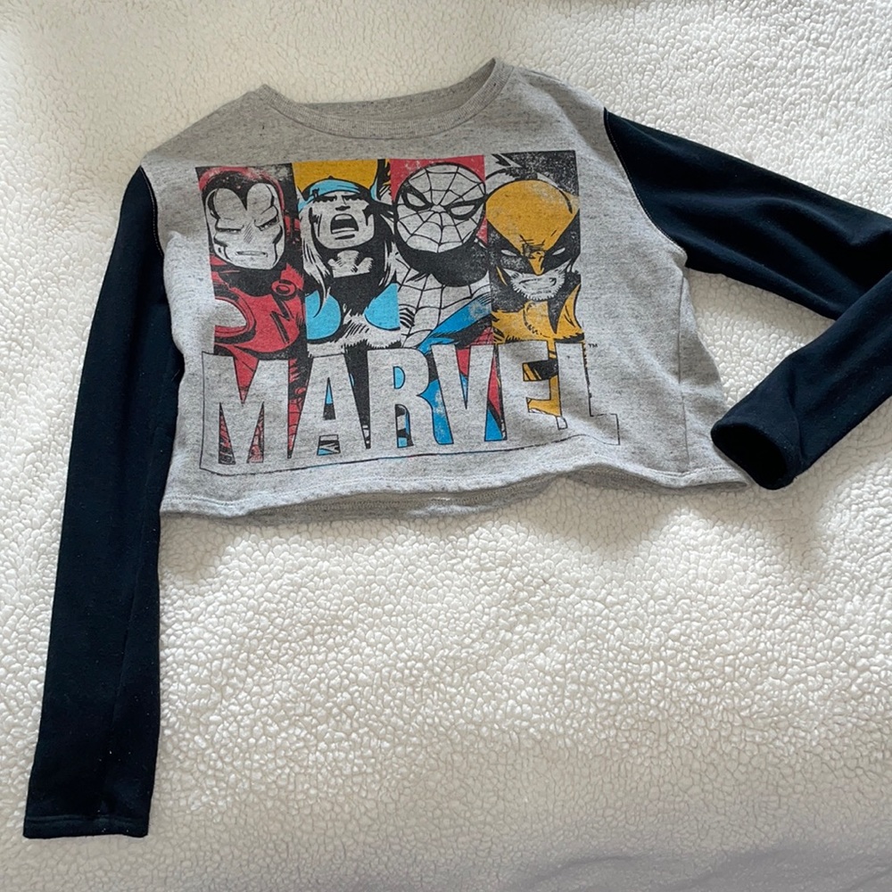 Marvel Heroes cropped sweatshirt